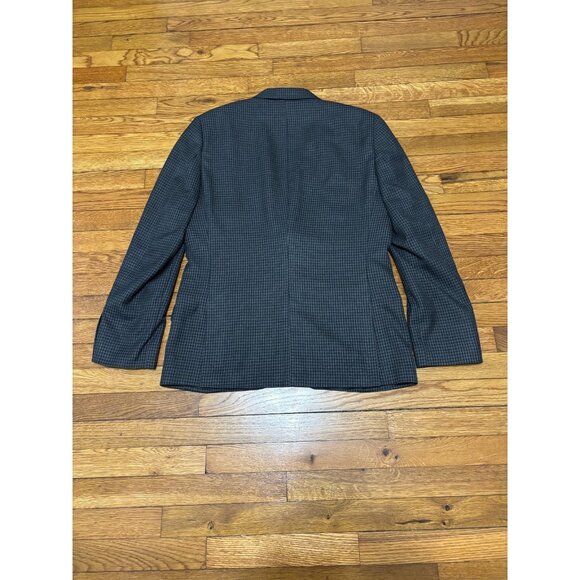 JF J. Ferrar Men's Blazer Jacket Size 42R Gray Check Wool Slim Fit Sport Coat - Picture 6 of 6